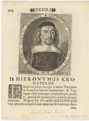 Bildnis des Hieronymus Kromayerus