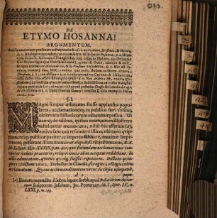 Diss. philol. de acclamatione votiva Hosanna