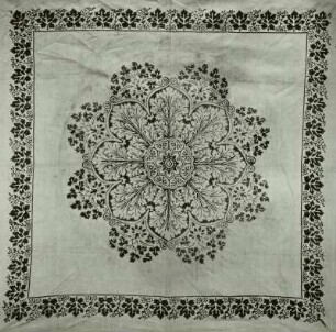 Tischdecke, Schwarzdruck, 19. Jh.