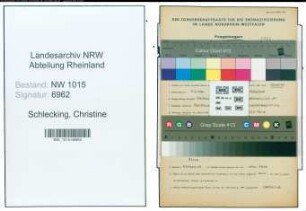 Entnazifizierung Christine Schlecking , geb. 04.02.1892 ()