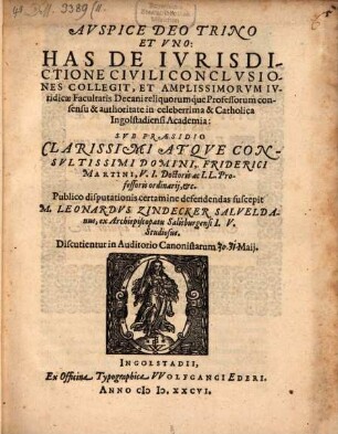 Has De Ivrisdictione Civili Conclvsiones