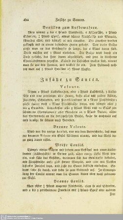 Anhang. Zusätze und Saucen