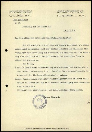 T. Wiegand an DAI Athen