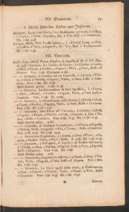 VII. Oratoria