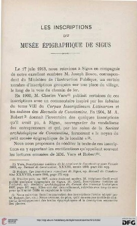 Sér. 5: Les inscriptions du musée épigraphique de Sigus