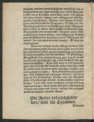 Die Ander ursach falscher lere/ sind die Tyrannen.
