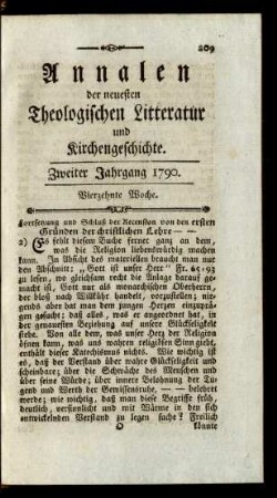 Vierzehnte Woche