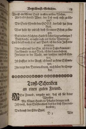 Trost-Schreiben an einen guten Freund.