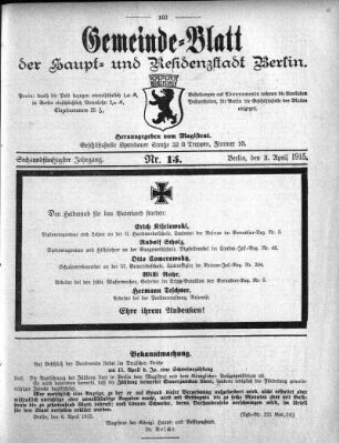 1915,15: Nr. 15, 11. April 1915