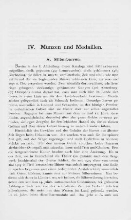 IV. Münzen und Medaillen