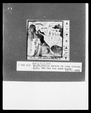Livre du chemin de long estude, Folio 5 verso, Das Bad der neun Musen
