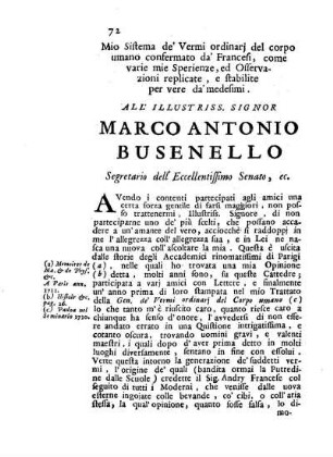 V. Mio sistema de' Vermi ordinari del corpp umano confermato da' Francesi, come varie mie Sperienze, ed Osservazioni replicate ...
