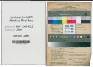 Entnazifizierung Josef Brocks , geb. 31.01.1900 (Lebensm.Haendler)