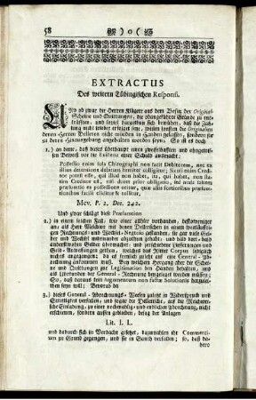 Extractus Des weitern Tübingischen Responsi.
