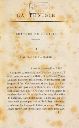 La Tunisie et la Tripolitaine