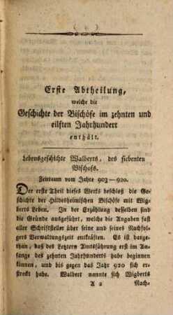 Geschichte des Fürstenthums Hildesheim. 2, Geschichte dieses Landes im zehnten und elften Jahrhundert