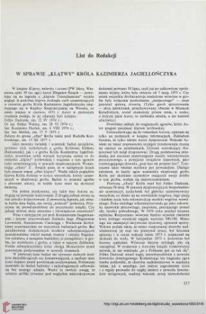 1: W sprawie "klątwy" króla Kazimierza Jagiellończyka