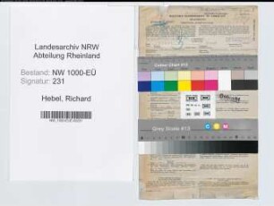 Entnazifizierung Richard Hebel, geb. 22.12.1897 (Postfacharbeiter)