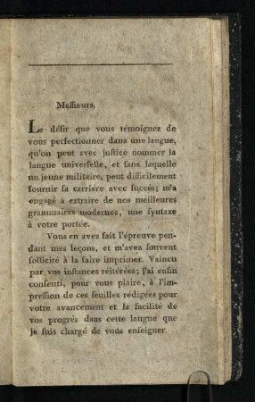 Messieurs, Le de'sir ...
