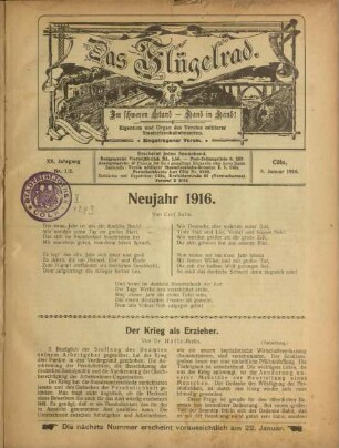 Das Flügelrad / 20. Jahrgang 1916