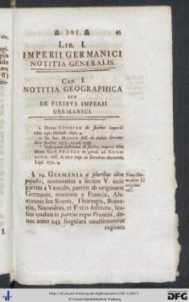 Lib. I. Imperii Germanici Notitia Generalis.