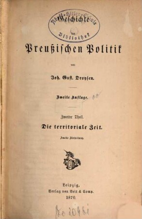 Geschichte der preußischen Politik, 2,2