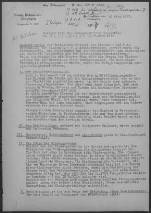 Bartenbach: Inspektionsbericht 1950