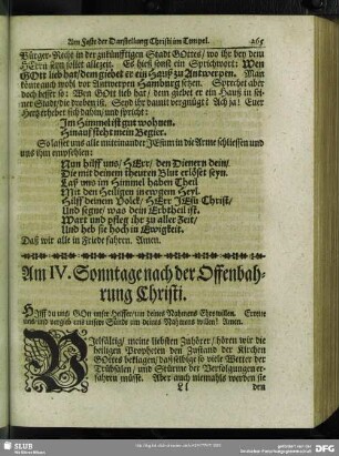Am IV. Sonntage nach der Offenbahrung Christi