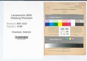 Entnazifizierung Dietrich Overlack , geb. 28.02.1892 (Kaufmann)