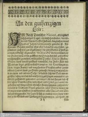 An den guthertzigen Leser