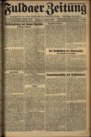 Erste Ausgabe vom Freitag, den 24. Januar 1930.