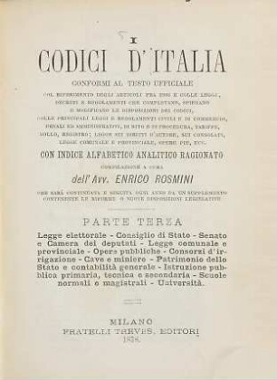 I Codici d'Italia conformi al testo ufficiale ... : con Indice alfabetico analitico ragionato, 3