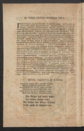Mythi Taciturni Et Canori