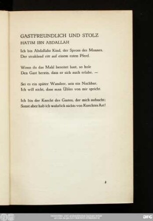 Gastfreundlich Und Stolz Hatim Ibn Abdallah