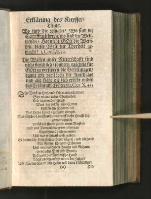 Erklärung des Kupffer-Tituls.