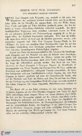 Neue Folge 30 = Jahrgang 54: Briefe von Paul Gauguin