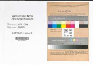Entnazifizierung Heinrich Sellmann, geb. 01.07.1909 (Landwirt)