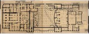 Stadthalle, Mülheim an der Ruhr Umbau: Grundriss Kellergeschoss 1:100