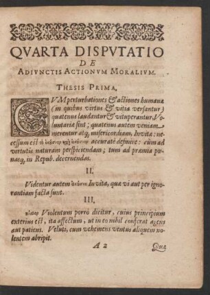 Quarta Disputatio De Adiunctis Actionum Moralium.