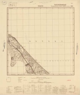 1950 Ückeritz, Topographische Karte 1:25000 (4cm - Karte)