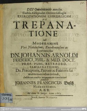 Exercitationem chirurgicam de trepanatione