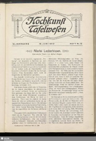 Heft Nr. 12, 15. Juni 1910