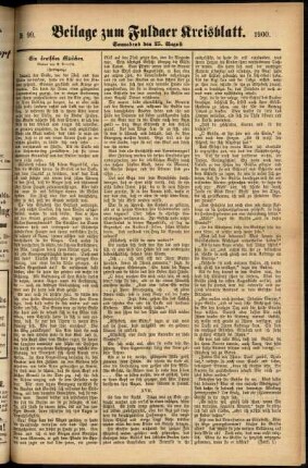 Zweite Ausgabe vom Samstag, den 25. August 1900.