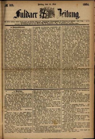 Ausgabe vom Freitag, den 16. Mai 1884.