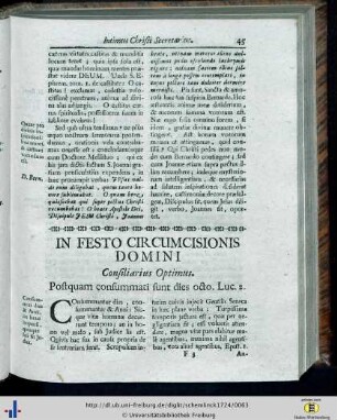 In festo circumcisionis Domini