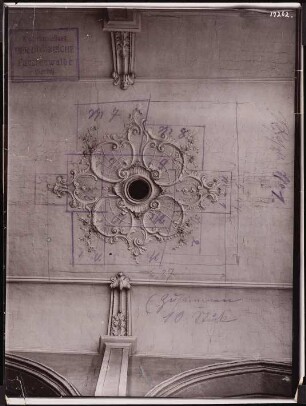 Domkirche St. Marien, Fürstenwalde/Spree: Deckenrosette, handschriftl. Notizen