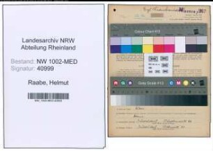 Entnazifizierung Helmut Raabe , geb. 08.08.1913 (Arzt)