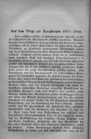 Auf dem Wege zur Katastrophe 1907-1914.