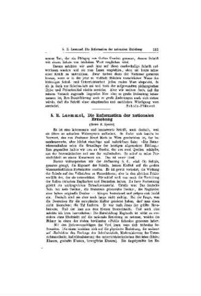 R. Laemmel, Die Reformation der nationalen Erziehung