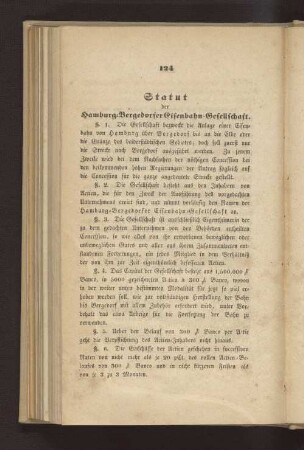 Statut der Hamburg-Bergedorfer Eisenbahn-Gesellschaft